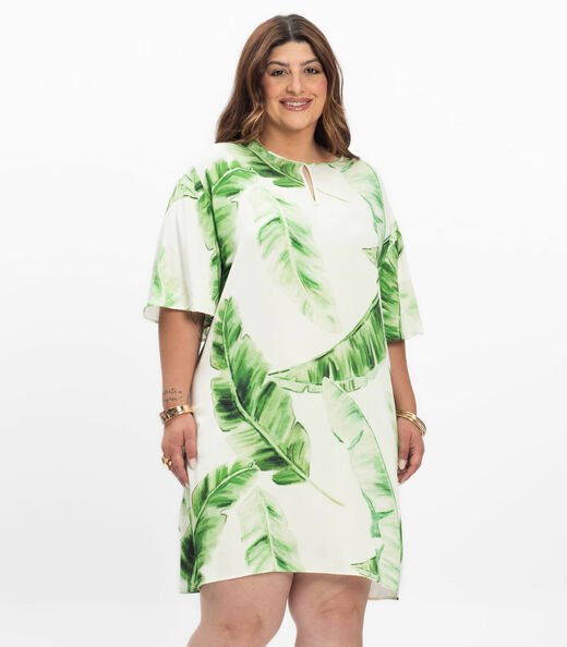 Image_Vestido Feminino Plus Size Curto Secret Glam Bege