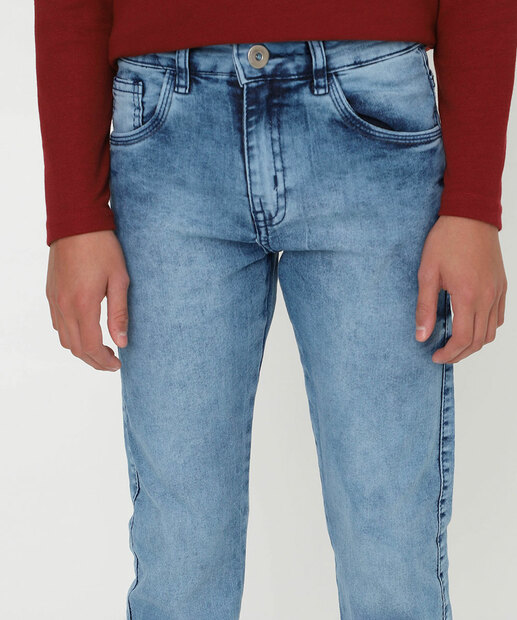 Calça Juvenil Jeans Skinny MR Tam 10 a 16 Azul