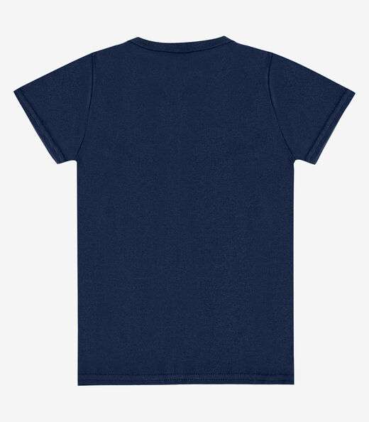 Blusa Infantil Manga Curta Básica Soletex Azul