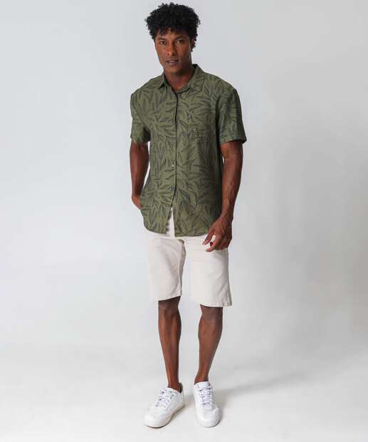 Image_Bermuda Masculina Slim Sarja Bege 