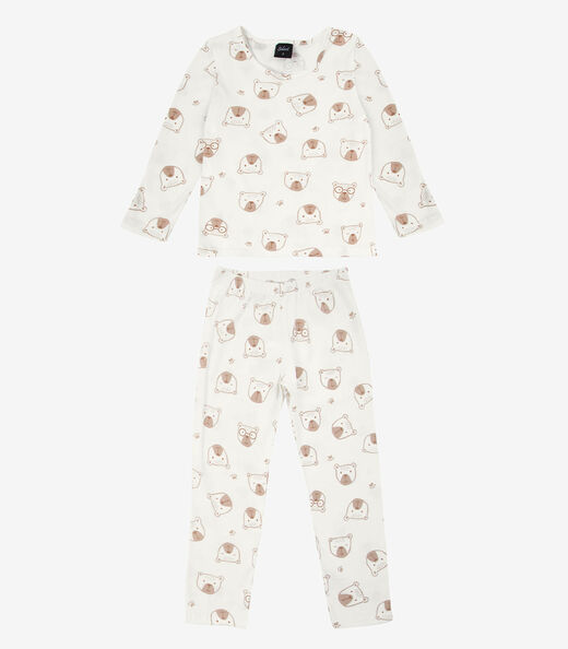 Pijama Infantil Estampado Select Bege