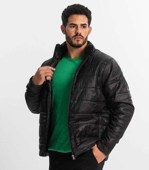 Jaqueta Masculina Em Microfibra Diametro Preto