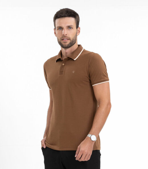 Camisa Polo Masculina Diametro Marrom