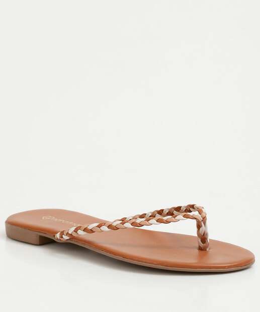 Rasteirinha Feminina Tiras Trançada 