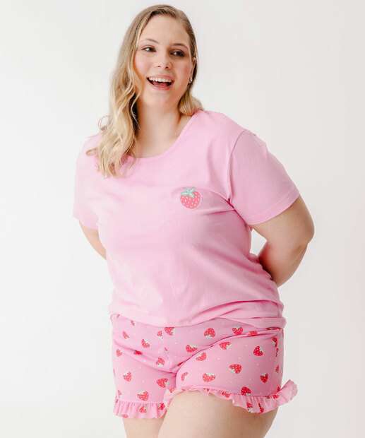Image_Pijama Plus Size Feminino Estampa Morango Marisa