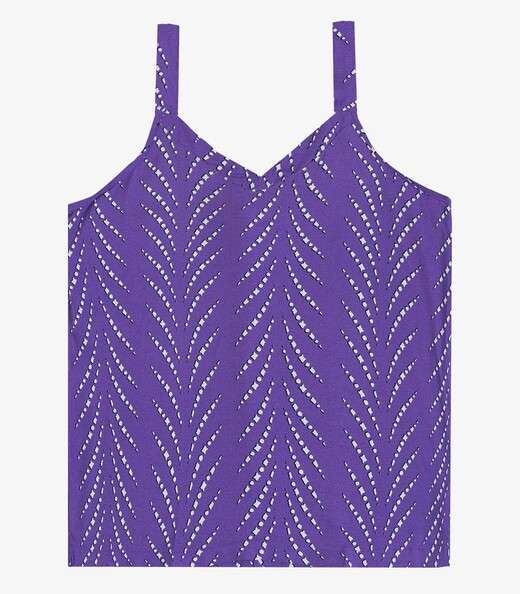 Regata Feminina Quadriculada Infinita Cor Roxo