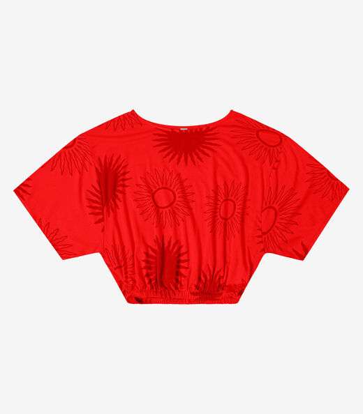 Blusa Feminina Manga Curta Rovitex Laranja