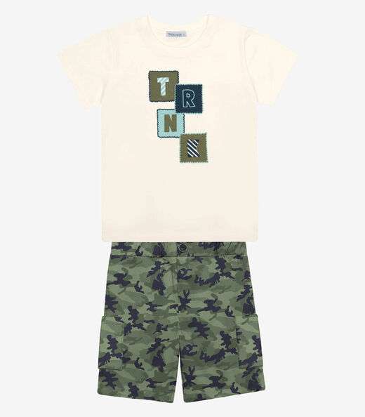 Image_Conjunto Menino Camiseta Com Bermuda Trick Nick Bege