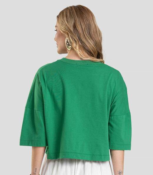 T- Shirt Feminina Cropped Dianna Verde
