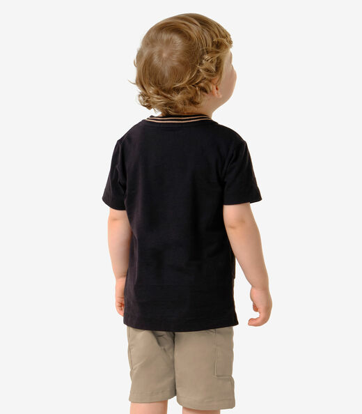 Conjunto Infantil Camiseta Com Bermuda Trick Nick Preto