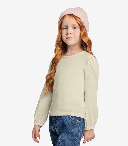 Blusa Infantil Manga Longa Trick Nick Bege