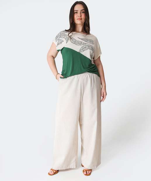 Image_Calça Plus Size Feminina Wide Leg Marisa Bege