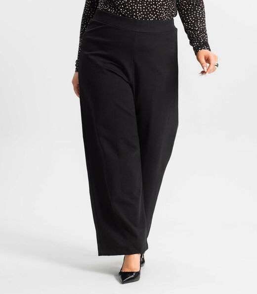 Calça Plus Size Feminina Pantalona Secret Glam Preto