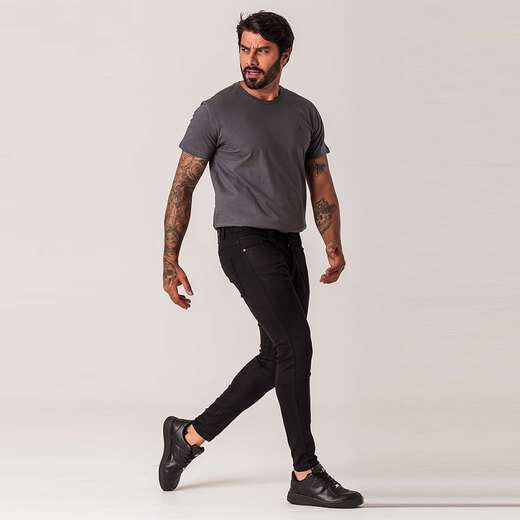 Calça Super Skinny Preta Sarja Masculina Zune