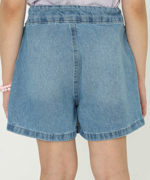 Short Saia Infantil Jeans Tam 4 a 10 Azul