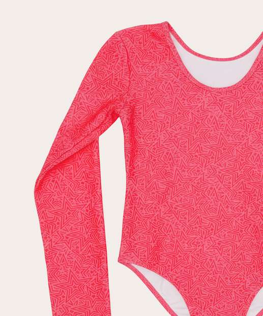 Maiô Infantil Estampado Manga Longa Marisa Tam 4 a 16