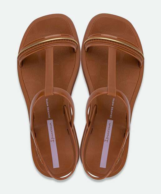 Sandália Feminina Rasteira Glow Ipanema Marrom