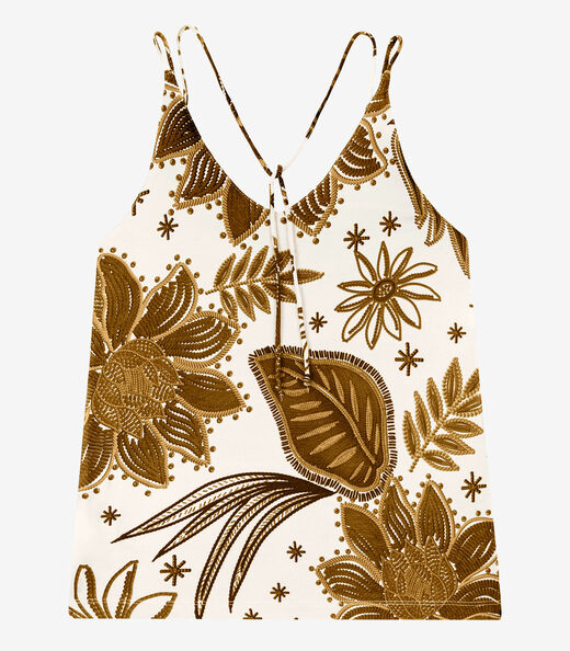 Blusa de Alça Feminina Endless em Viscotorcion Amarelo