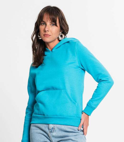 Blusão Com Capuz Feminino Rovitex Azul
