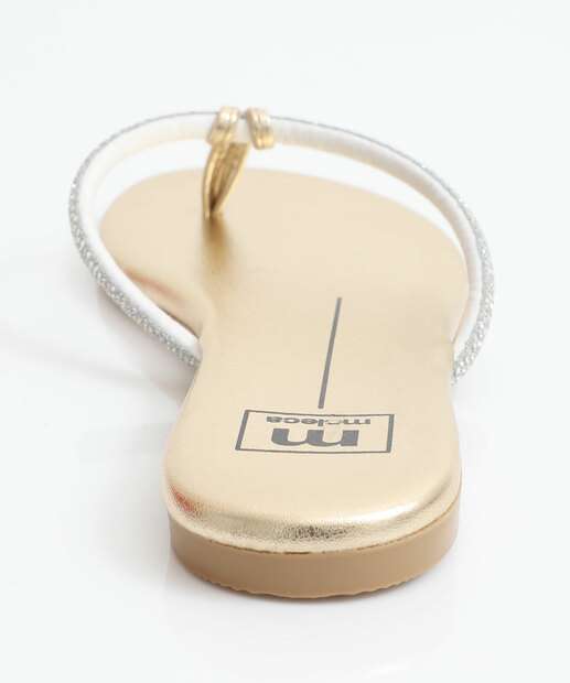 Rasteirinha Feminina Tiras Strass Moleca Dourado