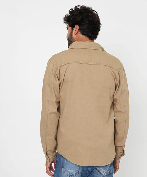 Camisa Masculina Manga Longa Marisa Bege