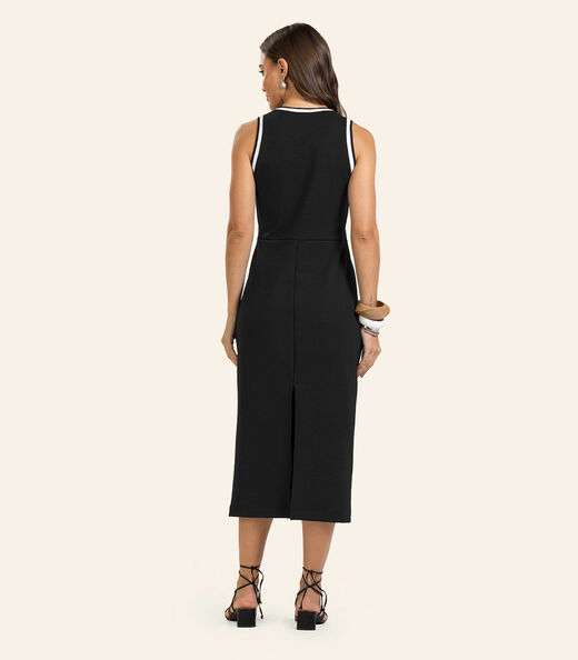 Vestido Midi Piquet Verona Feminino Endless Preto