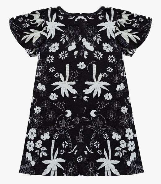 Vestido Infantil Feminino Estampado Select Preto