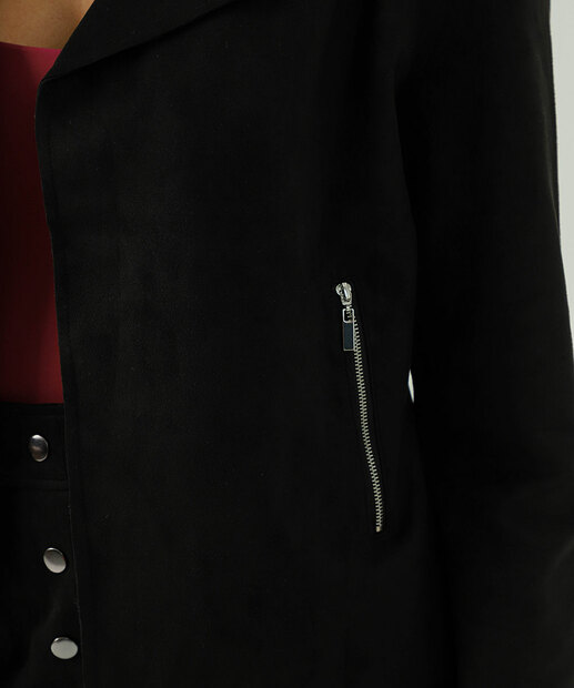 Jaqueta Feminina Biker Suede Marisa Preto