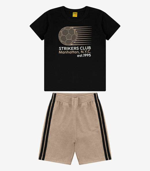 Image_Conjunto Camiseta com Bermuda Menino Rovi Kids Preto