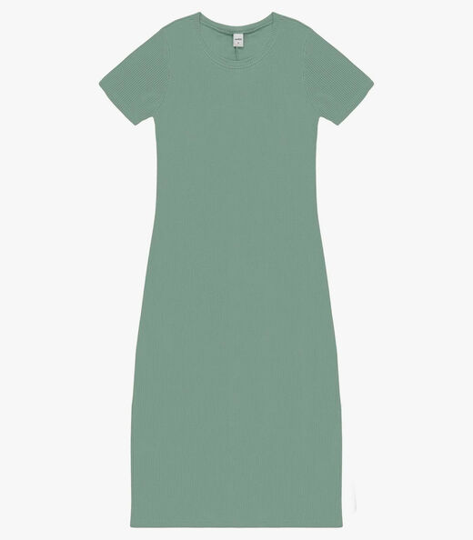 Image_Vestido Feminino Básico Midi Em Ribana Rovitex Verde