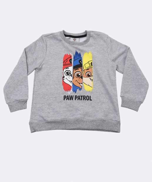 Conjunto Infantil Moletinho Patrulha Canina Nickelodeon Tam 1 a 5 Cinza