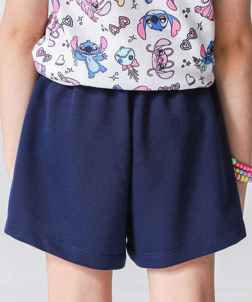Short Infantil Moletinho Clochard Marisa Tam 4 a 10 Azul