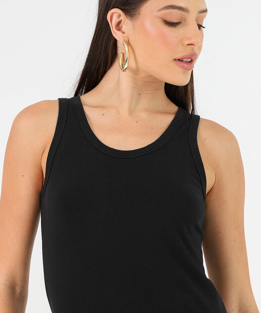 Blusa Regata Feminina Cotton Marisa Preto