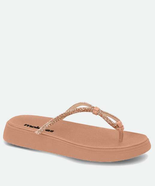 Tamanco Feminino Brilho Flatform Moleca 