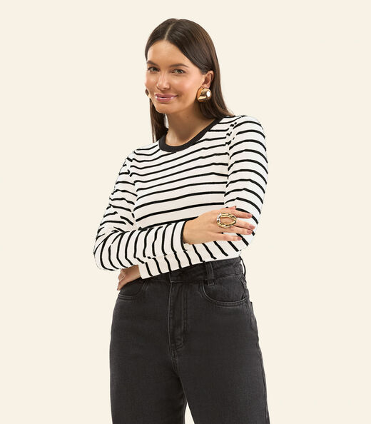 Image_Blusa Manga Longa Feminina Listrada Plus Rovitex Bege