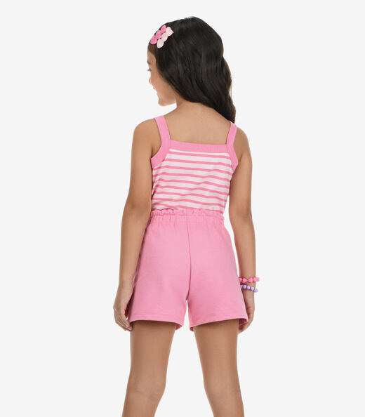 Conjunto Regata Com Shorts Cotton Rovi Kids Rosa