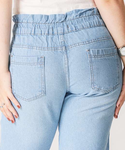 Calça Jeans Feminina Clochard Bolsos Azul