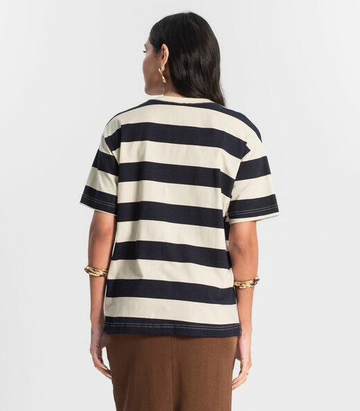 T- Shirt Feminina Cotton Leve Rovitex Azul