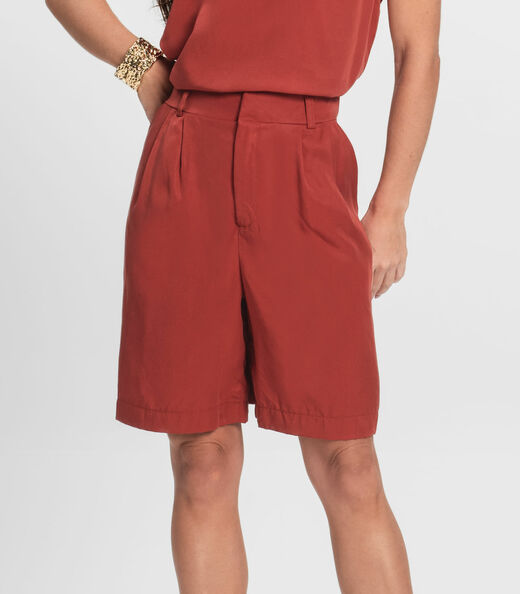 Bermuda Feminina Com Bolsos Endless Marrom