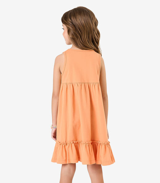 Vestido Menina Meia Malha Rovi Kids Laranja