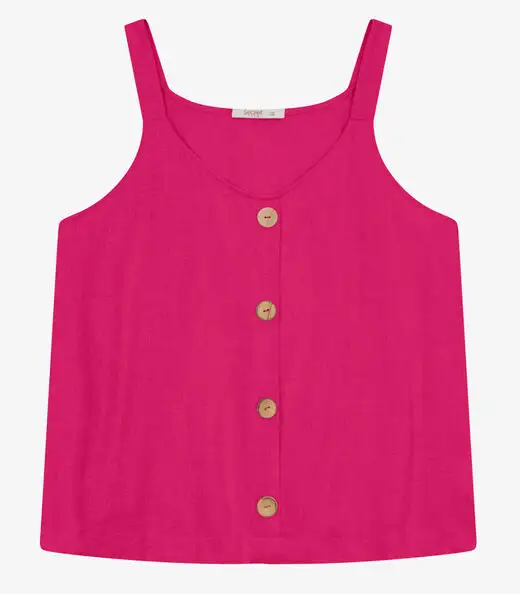 Regata Feminina Plus Size Secret Glam Rosa