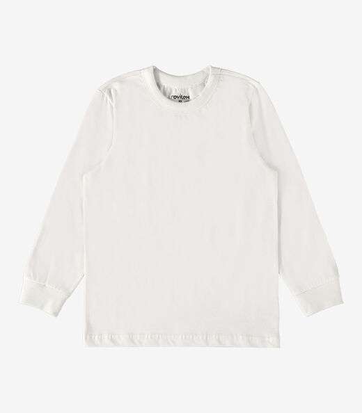 Camiseta Manga Longa Básica Rovitex Kids Branco