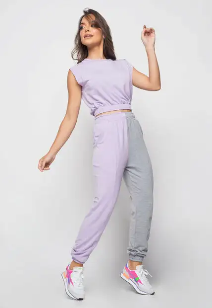 Cropped  Barra Elástico Malha Comfort Lilás