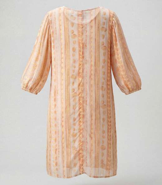 Vestido Midi Com Manga Flare 3/4 Infinita Cor Bege