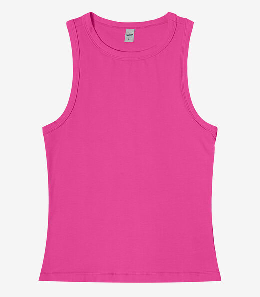 Regata Básica Feminina em Cotton Leve Rovitex Rosa