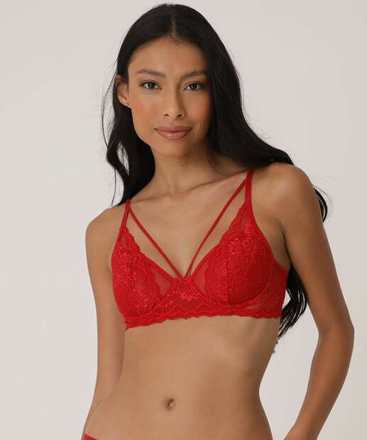 Sutiã De Renda Strappy Com Base Marisa