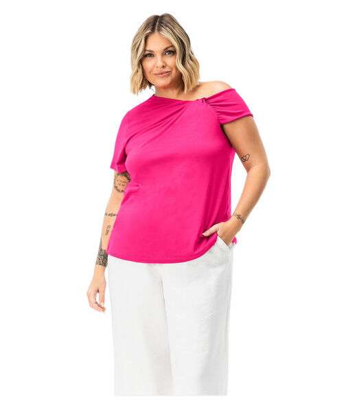Blusa Feminina Plus Size Em Malha Soft Secret Glam Rosa