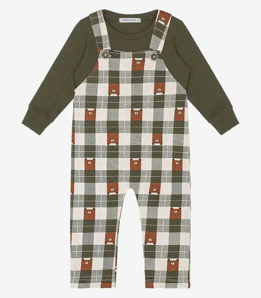 Image_Conjunto Camiseta Com Jardineira Trick Nick Verde