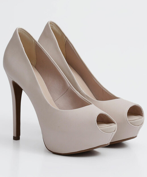 Peep Toe Feminino Meia Pata Salto Fino Bebecê 