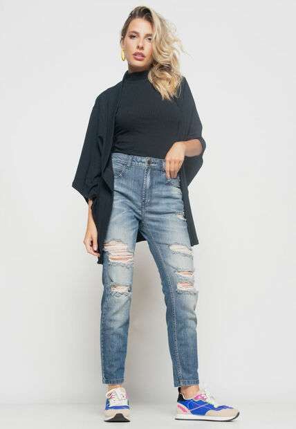 Kimono  Canelado Preto Salvatore Fashion